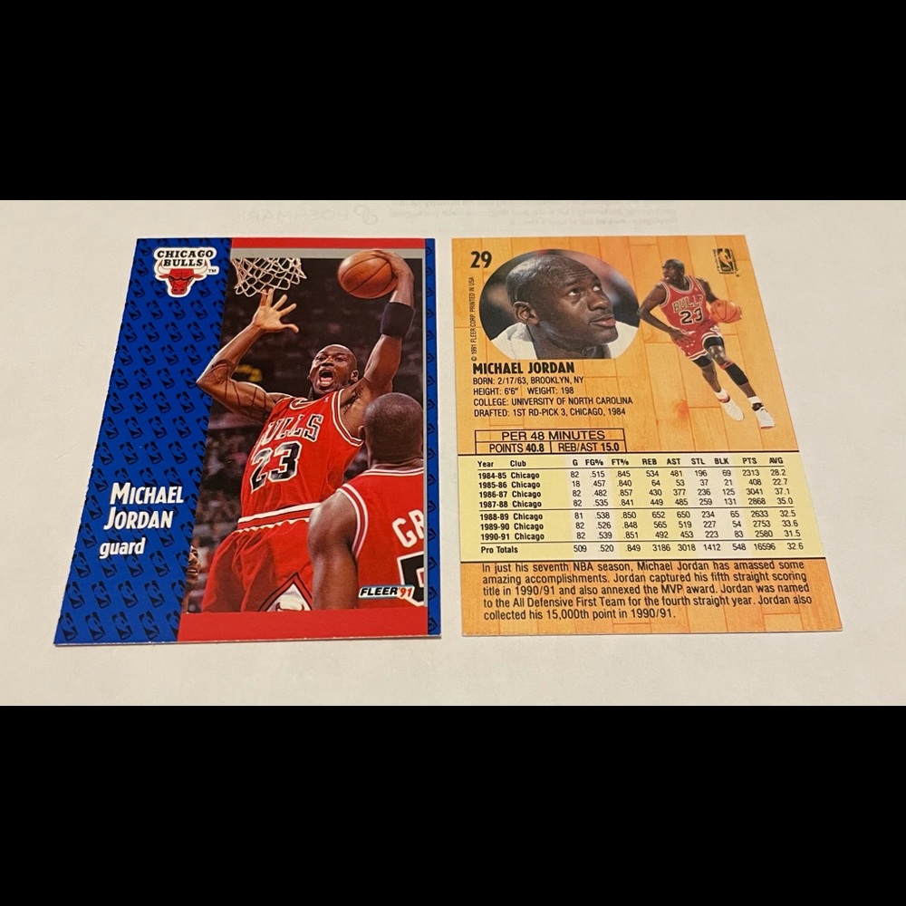 Michael Jordan 1991 Fleer collector card